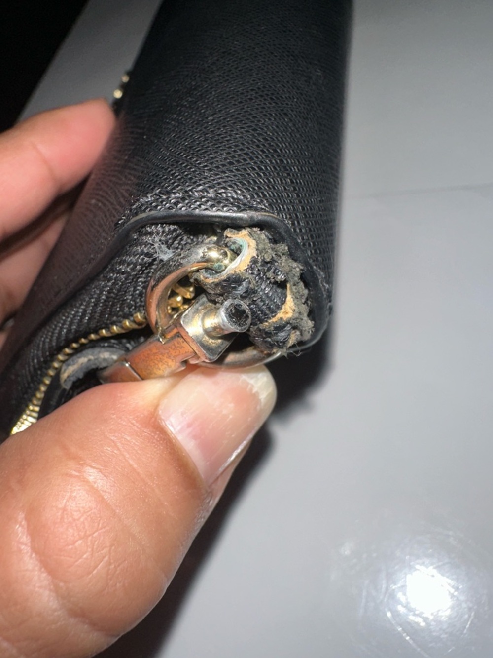 Michael Kors Black Zip-Around Leather Wristlet Wallet with Gold Hardware - Picture 6 of 11